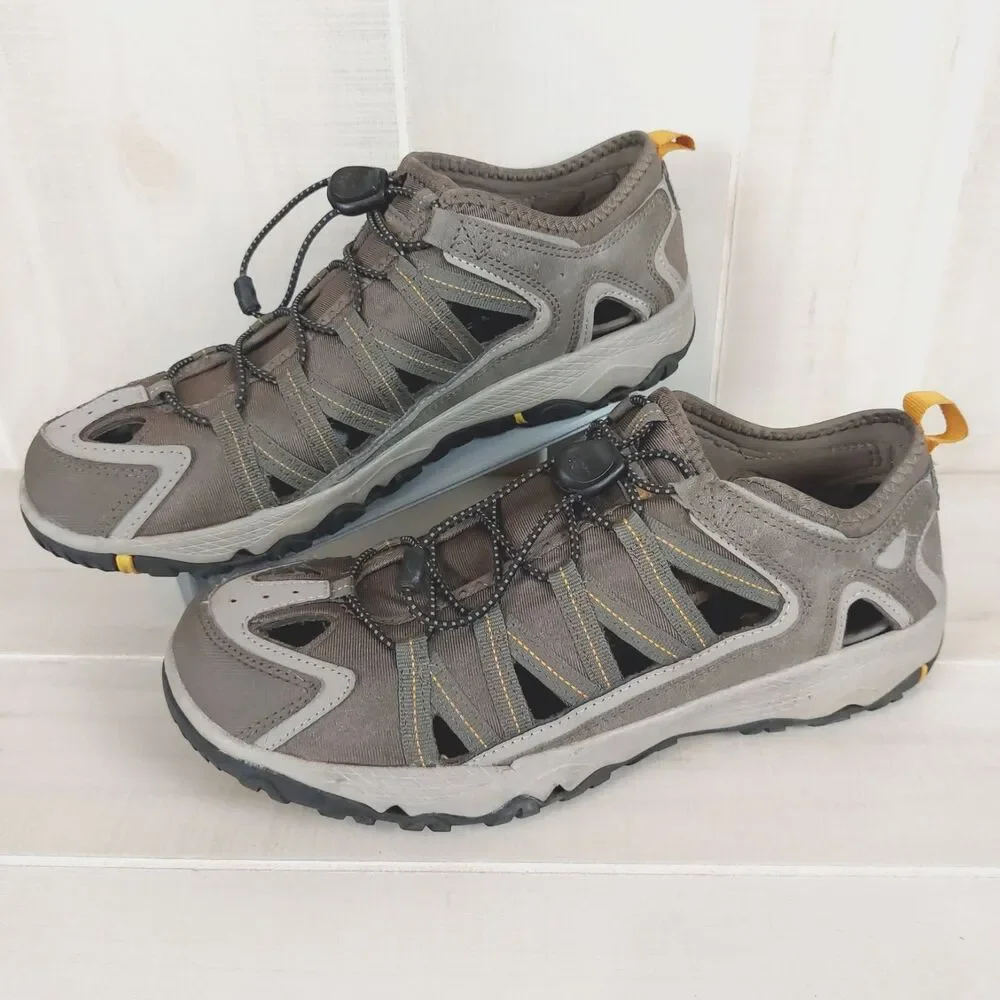 Eddie Bauer Arvada Water Sandals Mens 10 Brown Gray Bungee Trail Hiking Shoes